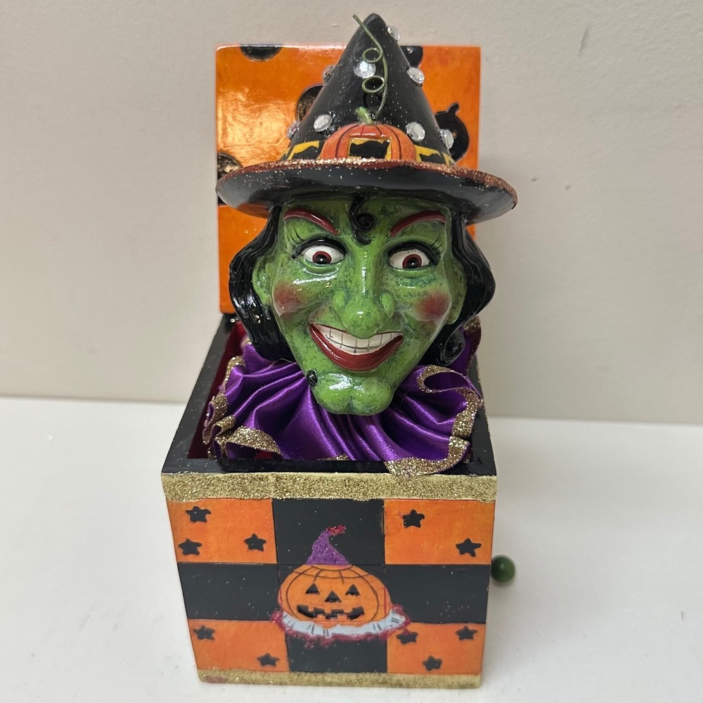 Department 56 Halloween Witch Jack in the Box 2005 Vintage Decor 9 inch